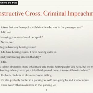 Constructive Cross for Depositions and Trials
